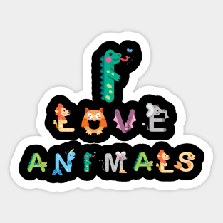 I Love Animals Sticker